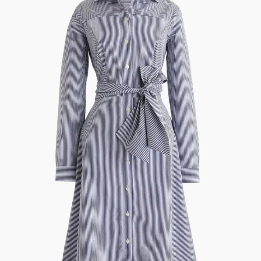 J.Crew Shirt Dress blue and white striped